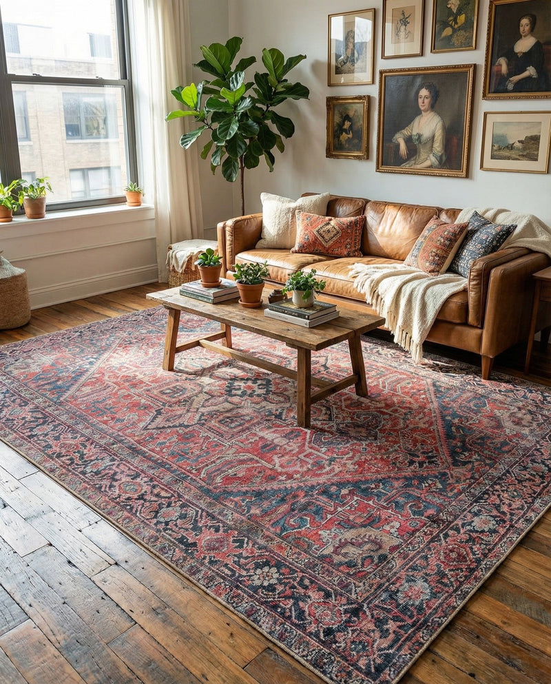 Heritage Elegance Collection Area Rug -  Alhambra Rectangle Red  lifestyle 24