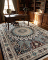 Persian Elegance Collection Area Rug -  Hamedan (Navy Blue) Rectangle Navy Blue  lifestyle 16