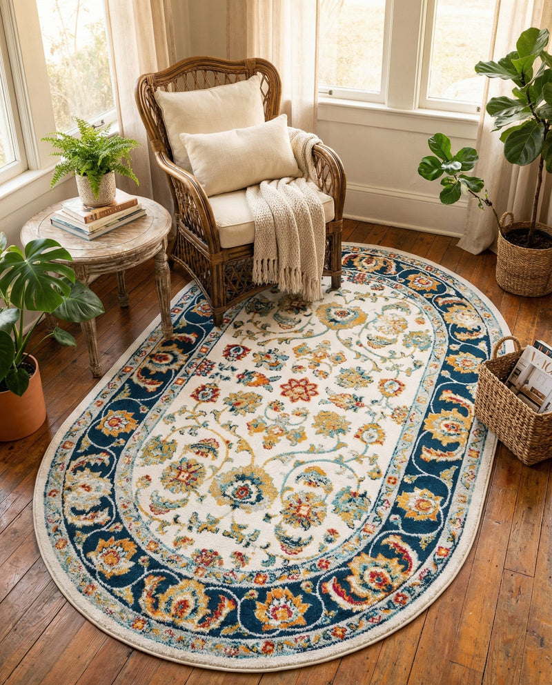 Adriana Terrace Collection Area Rug -  Positano (Multi) Oval Multi  lifestyle 21