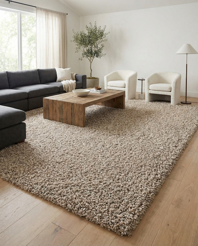 Plush Oasis Collection Area Rug - Serenity (Taupe) Rectangle Taupe  lifestyle 19