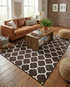 Lattice Gardens Collection Area Rug -  Bloomfield (Chocolate Brown) Rectangle Chocolate Brown  lifestyle 10
