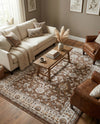 Savannah Elegance Collection Area Rug - Augusta (Brown) Rectangle Brown  lifestyle 20