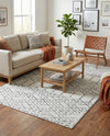 Marrakesh Lattice Collection Area Rug - Casablanca (Ivory Black) Rectangle Ivory Black  lifestyle 9