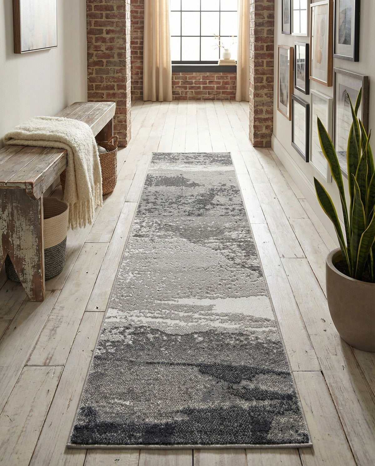 Copenhagen Edge Collection Area Rug - Nyhavn Runner Black  lifestyle 149