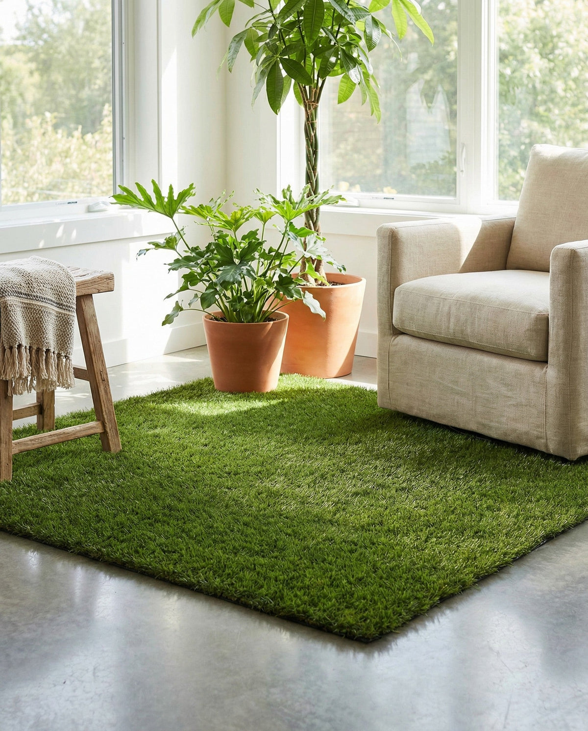 Meadow Retreat Collection Area Rug - Glen Square Green  lifestyle 170