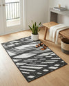 Urban Terrace Collection Area Rug -  Queens Rectangle Black and White  lifestyle 7