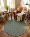 Highland Woven Jute Collection Area Rug - Glenmore (Green) Round Green  lifestyle 44