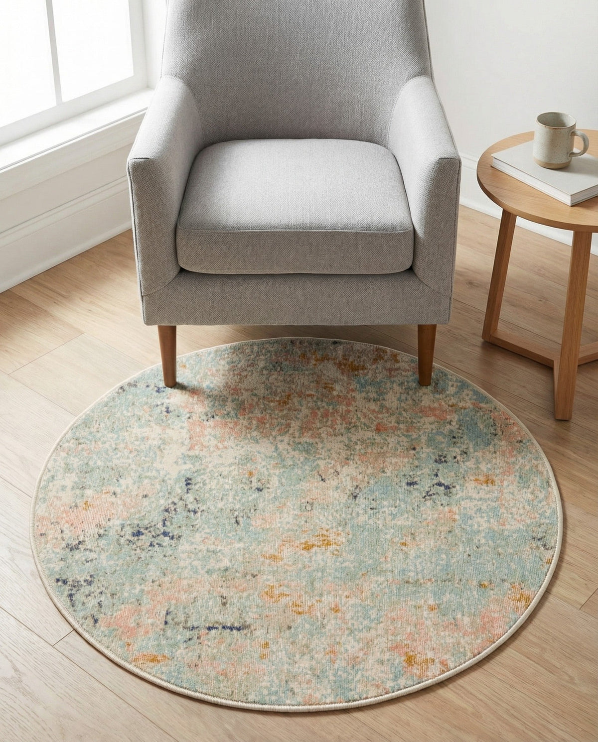 Lagoon Oasis Collection Area Rug -  Seagrass Round Multi  lifestyle 101