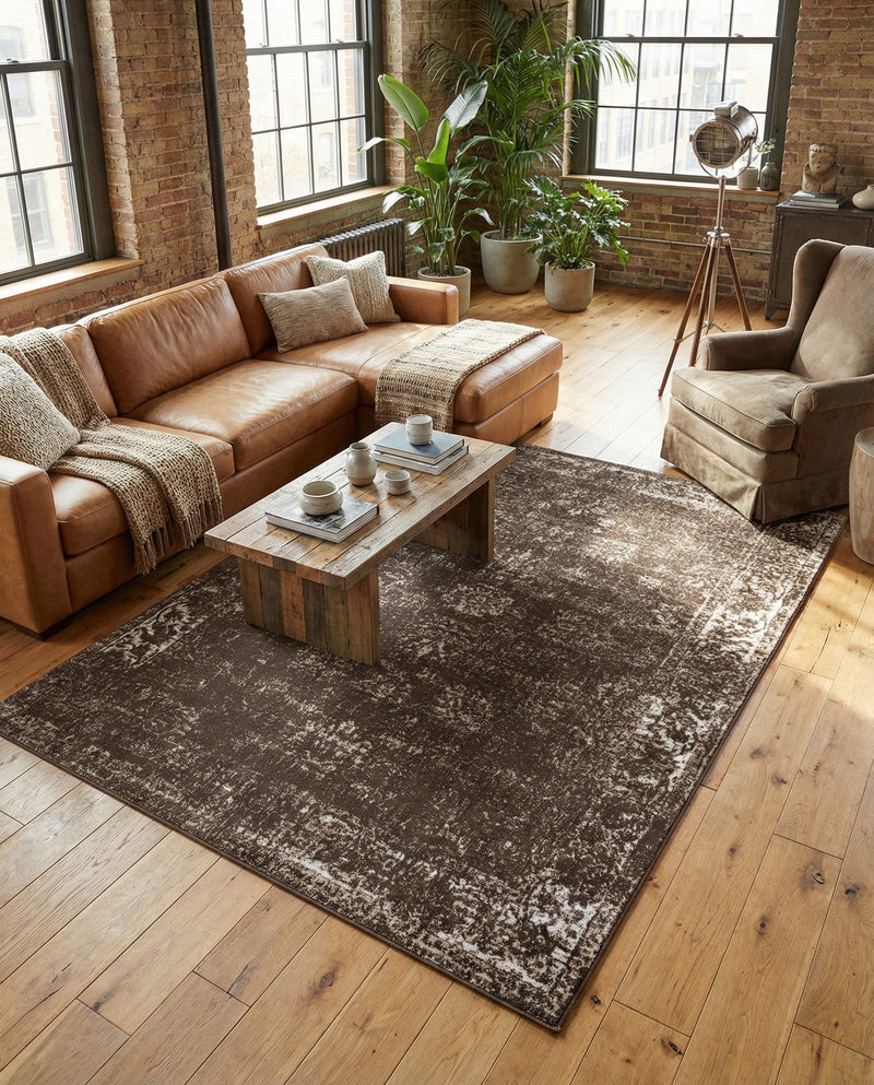 Riviera Elegance Collection Area Rug - Antibes (Brown) Rectangle Brown  lifestyle 27