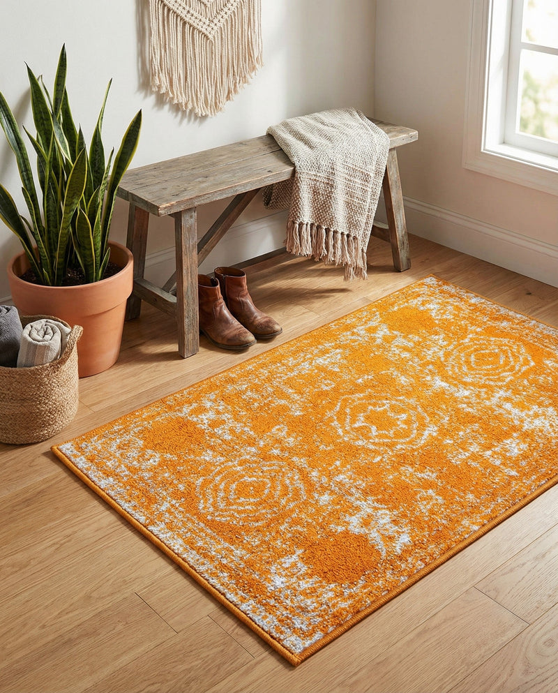 Dover Terrace Collection Area Rug -  Lagoon (Orange) Rectangle Orange  lifestyle 10