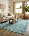 Marrakech Lattice Collection Area Rug - Medina (Turquoise) Rectangle Turquoise  lifestyle 9
