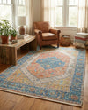 Savannah Threads Collection Area Rug - Charleston Rectangle Orange Yellow  lifestyle 8