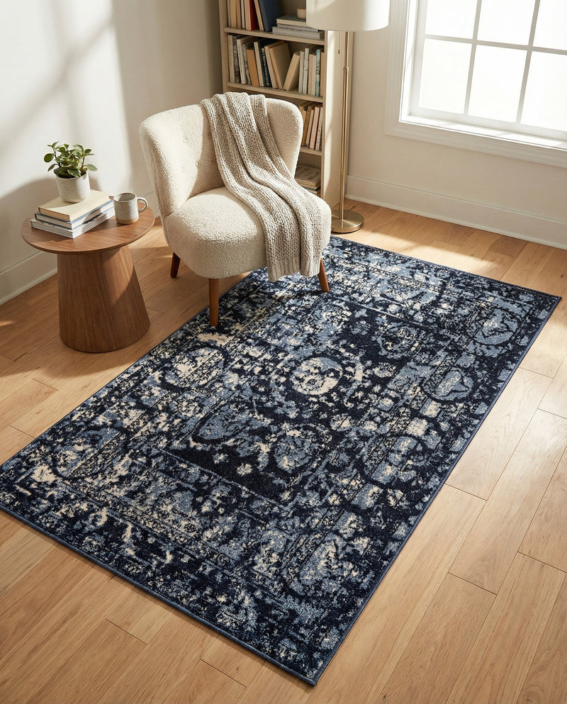 Horizon Collection Area Rug -  Zenith Rectangle Blue  lifestyle 36
