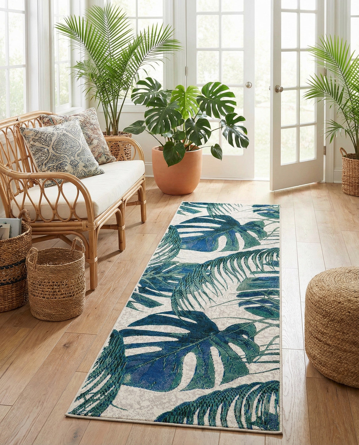 Meadow Breeze Collection Area Rug -  Clover Runner Ivory  lifestyle 147