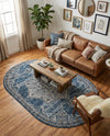 Mykonos Manor Collection Area Rug -  Tinos (Blue) Oval Blue  lifestyle 28