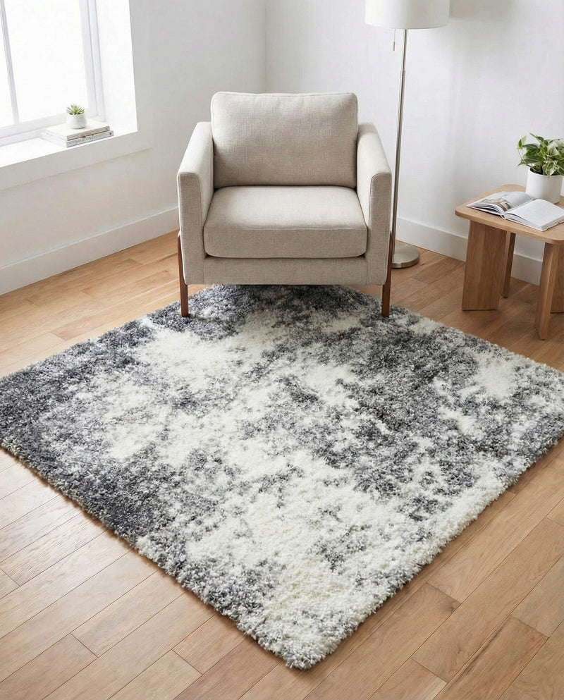 Cozy Haven Shag Collection Area Rug -  Tranquility (Smoke Gray) Square Smoke Gray  lifestyle 56
