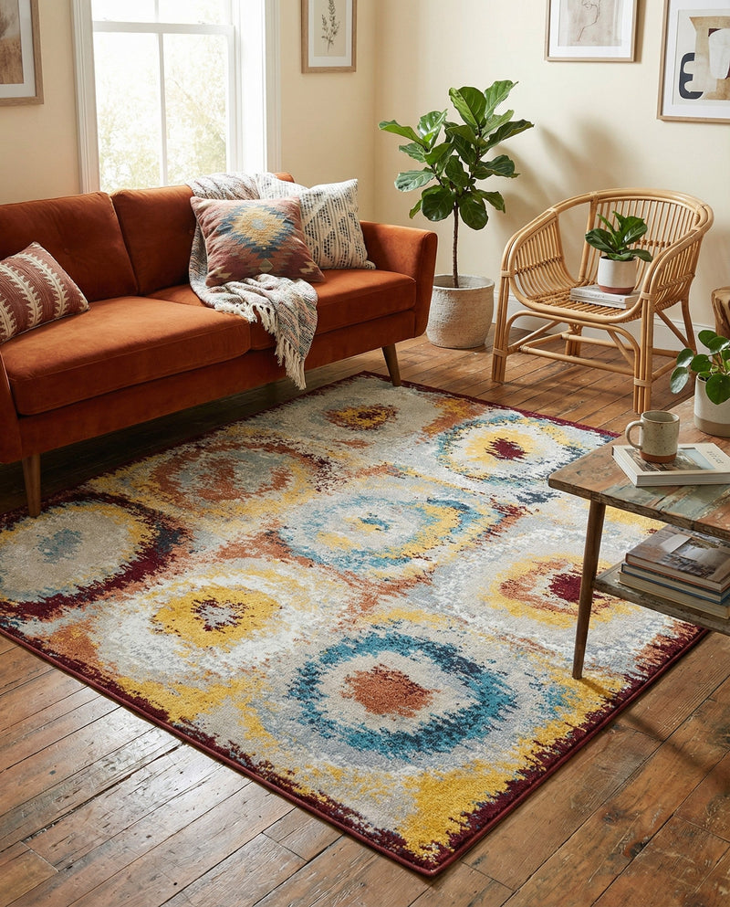 Aegean Elegance Washables Collection Area Rug -  Rhodes Square Multi  lifestyle 71