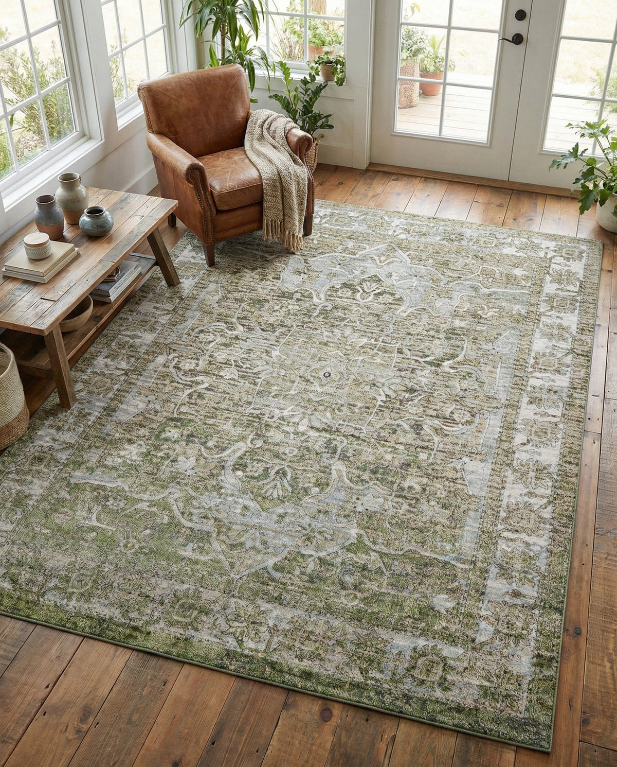 Savannah Soiree Collection Area Rug -  Everglade (Green) Rectangle Green  lifestyle 10