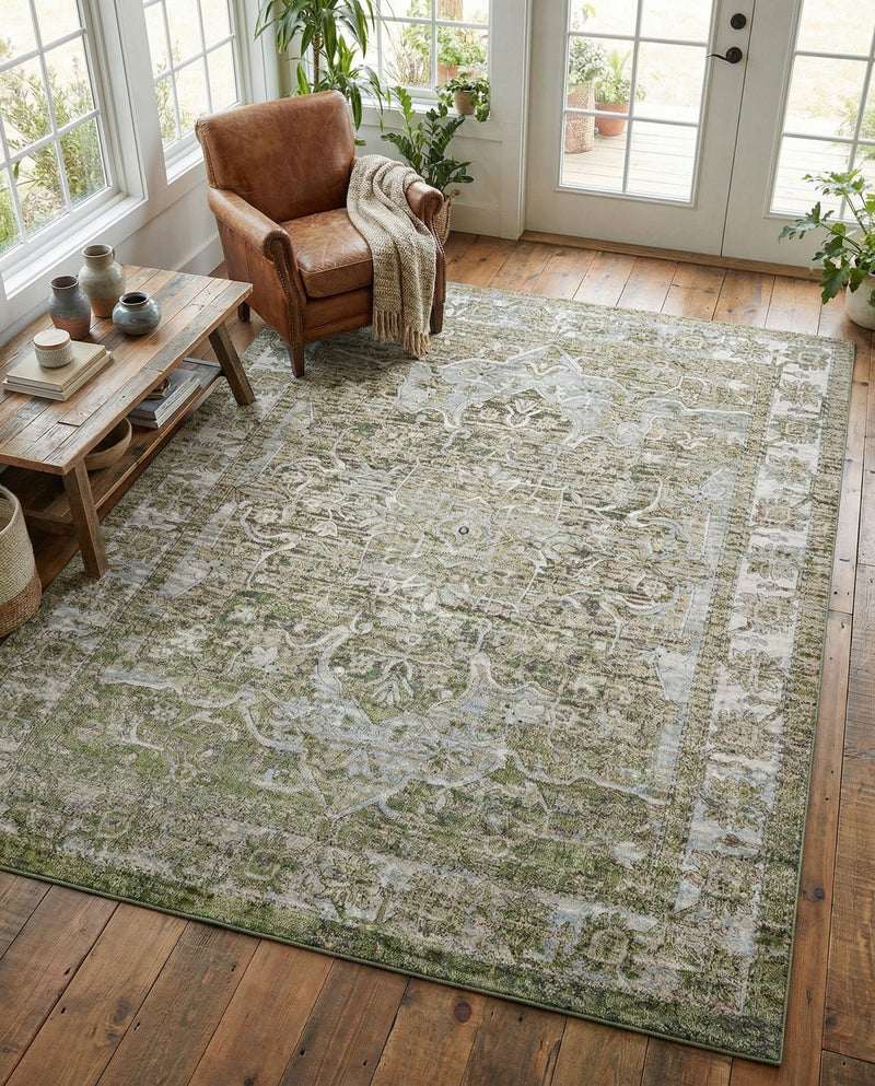 Savannah Soiree Collection Area Rug -  Everglade (Green) Rectangle Green  lifestyle 10