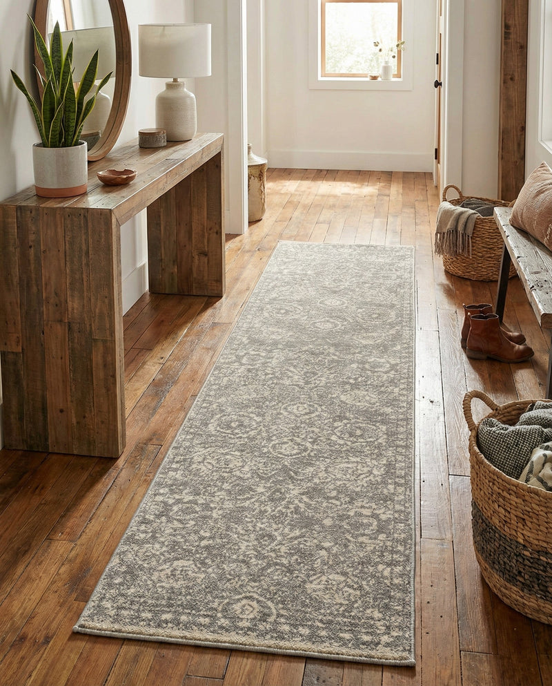 Seville Stripes Collection Area Rug -  Cordoba (Gray) Runner Gray  lifestyle 73