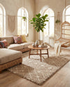 Berber Lattice Shag Collection Area Rug - Atlas (Light Brown) Rectangle Light Brown  lifestyle 16