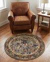 Neptune Elegance Collection Area Rug -  Galatea (Blue) Round Blue  lifestyle 64