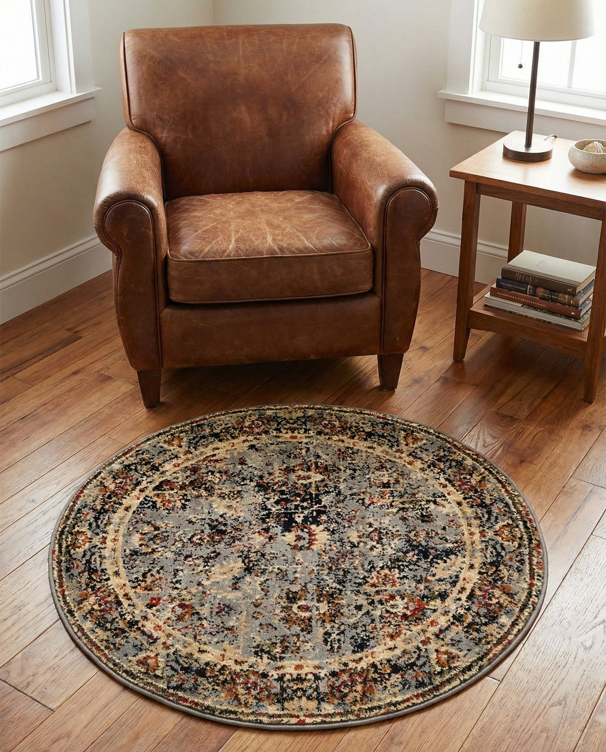 Neptune Elegance Collection Area Rug -  Galatea (Blue) Round Blue  lifestyle 64