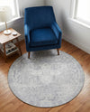 Heritage Elegance Collection Area Rug -  Windsor (Gray) Round Gray  lifestyle 46