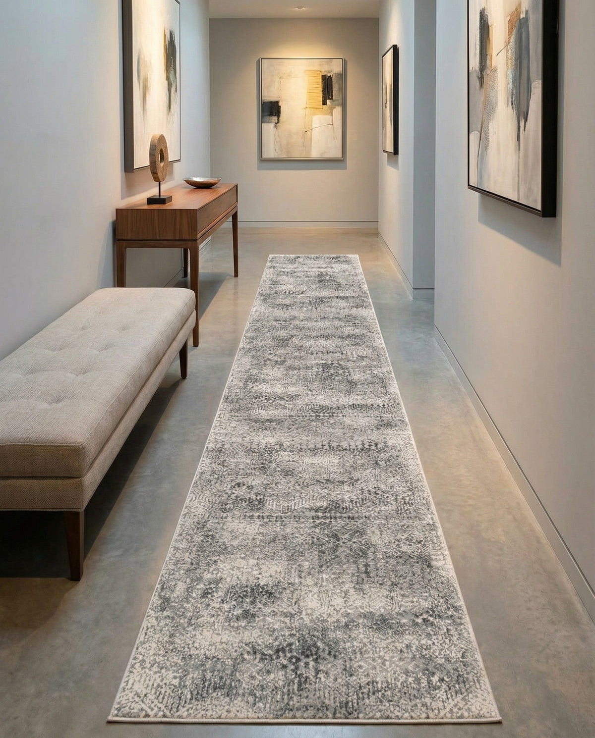Bloomsbury Elegance Collection Area Rug -  Pimlico Runner Gray  lifestyle 147