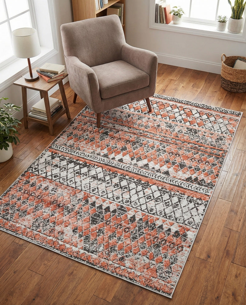 Dresden Elegance Collection Area Rug -  Zittau Rectangle Salmon  lifestyle 73