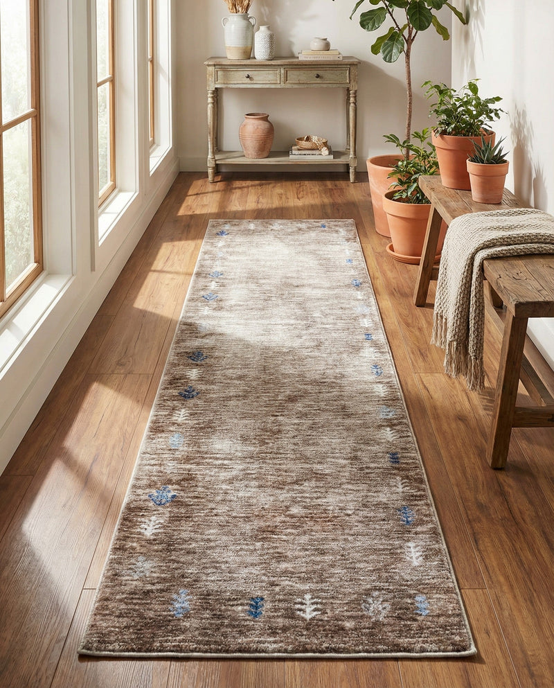 Zagros Shades Collection Area Rug -  Yasuj Runner Gray Brown  lifestyle 67