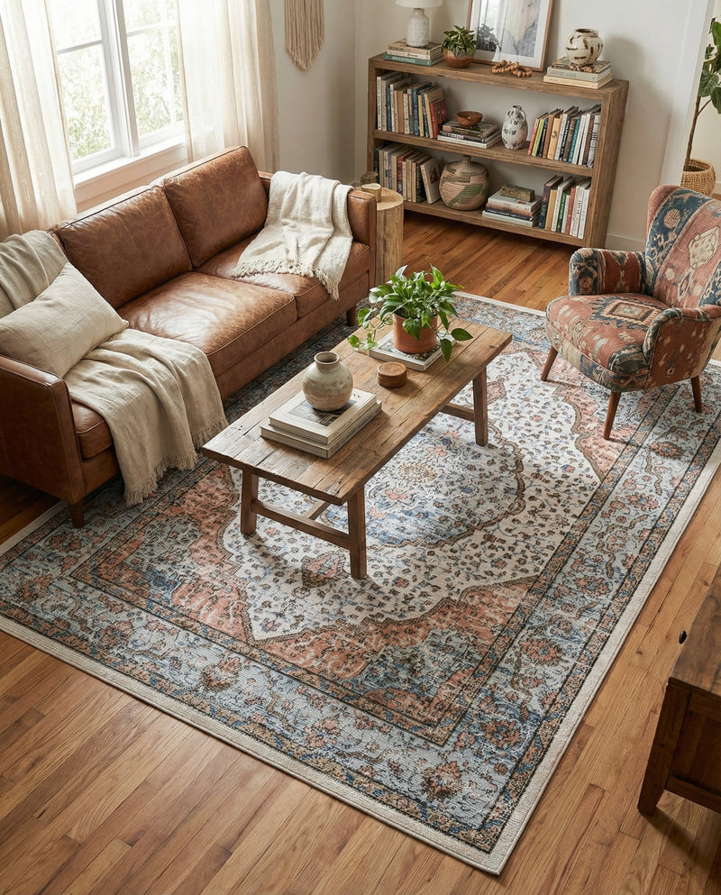 Mykonos Manor Collection Area Rug - Delos Rectangle Ivory  lifestyle 34