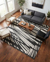 Urban Terrace Collection Area Rug -  Queens Square Black and White  lifestyle 30
