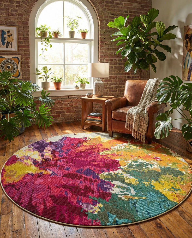 Marrakesh Elegance Collection Area Rug -  Palais Round Multi  lifestyle 35