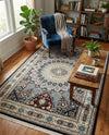 Persian Elegance Collection Area Rug -  Hamedan (Navy Blue) Rectangle Navy Blue  lifestyle 6