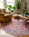 Heritage Elegance Collection Area Rug -  Alhambra Round Red  lifestyle 45
