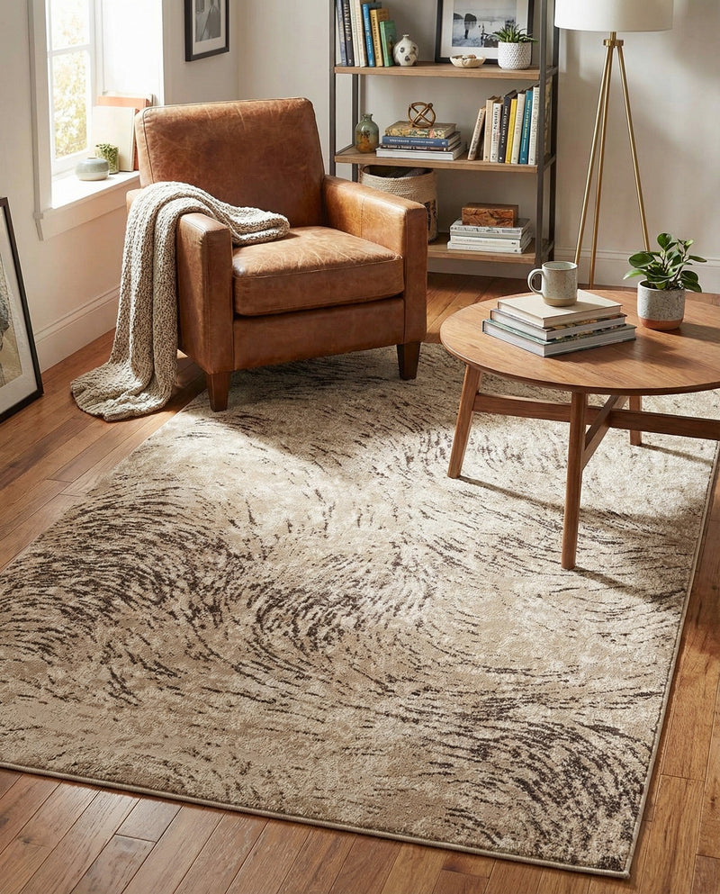 Serenity Sands Collection Area Rug -  Quietshore Rectangle Brown  lifestyle 18