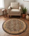 Savannah Sojourn Collection Area Rug -  Limpopo Round Brown  lifestyle 59