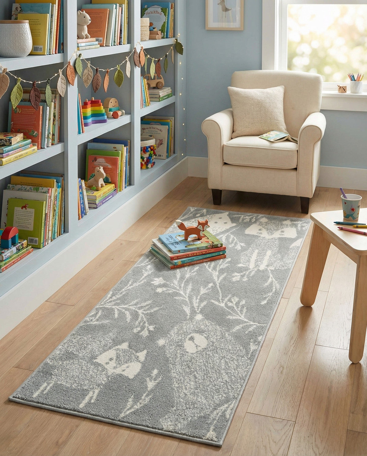 Wonder Tykes Collection Area Rug -  Quirky Runner Gray  lifestyle 88