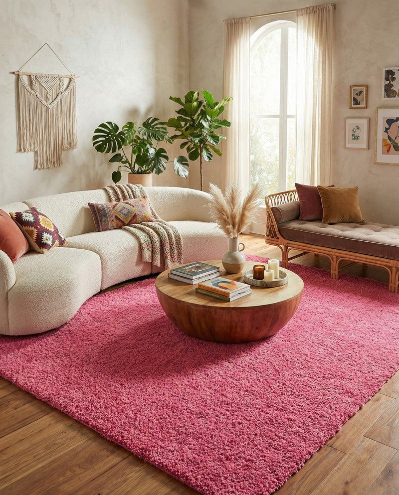 Plush Oasis Collection Area Rug - Serenity (Taffy Pink) Rectangle Taffy Pink  lifestyle 16