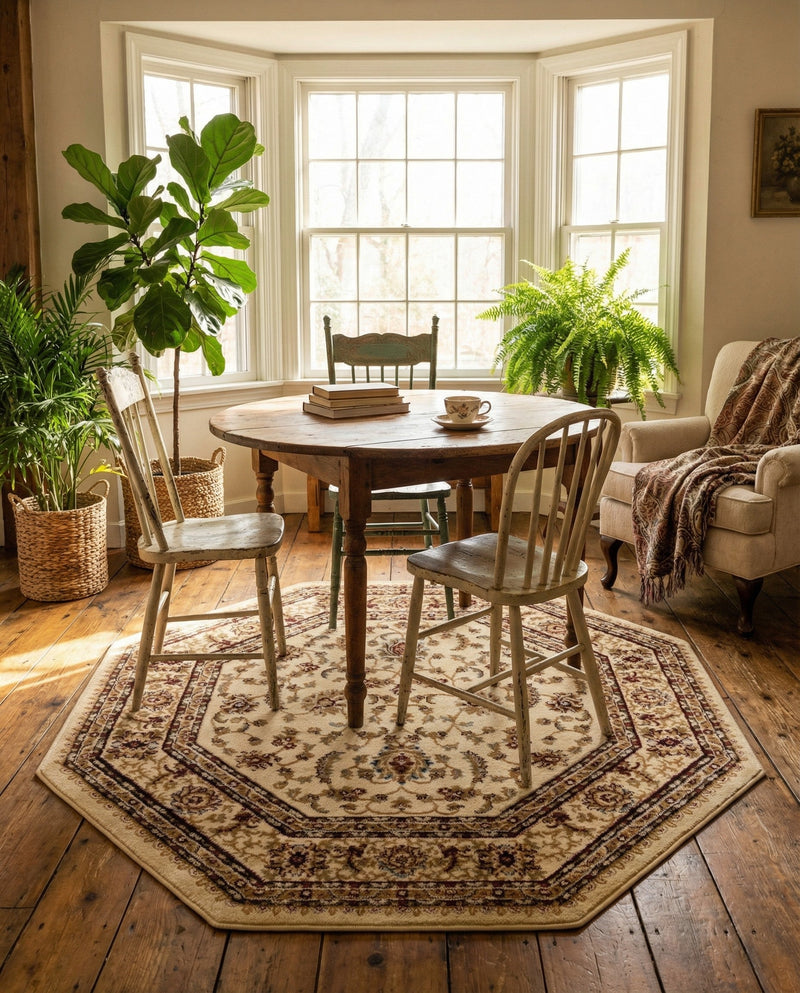 Jaipur Elegance Collection Area Rug -  Nahargarh (Cream) Octagon Cream  lifestyle 42