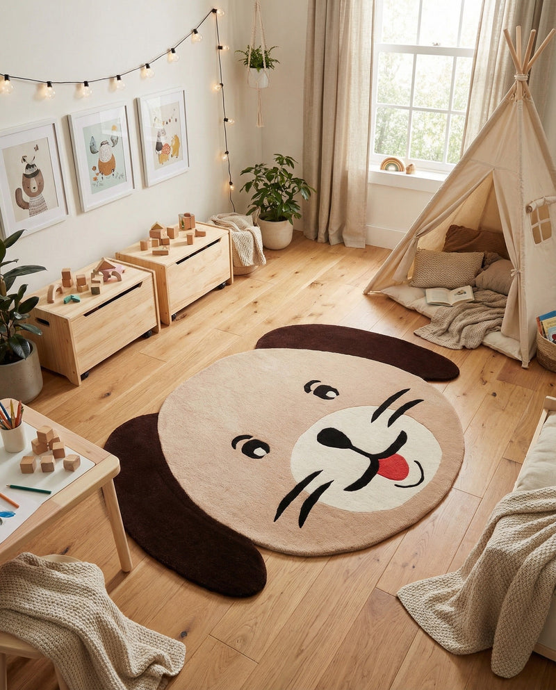 Whimsy Wonders Wool Collection Area Rug -  Fjord Rectangle Beige  lifestyle 5