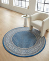 Soho Elegance Collection Area Rug -  Mercer (Blue) Round Blue  lifestyle 51