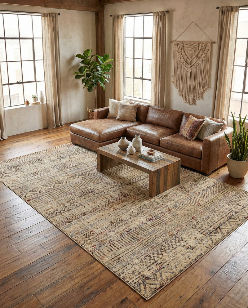 Neptune Elegance Collection Area Rug -  Nereid Rectangle Beige  lifestyle 80