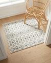 Mediterranean Lattice Collection Area Rug - Santorini (Ivory and Gray) Square Ivory and Gray  lifestyle 29