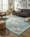 Beverly Grove Collection Area Rug - Melrose (Aqua) Rectangle Aqua  lifestyle 5