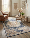 Coastal Manor Collection Area Rug -  Pelican Rectangle Dark Blue  lifestyle 25