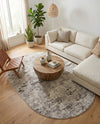 Luminara Sands Collection Area Rug - Elysium (Stone Gray) Oval Stone Gray  lifestyle 75