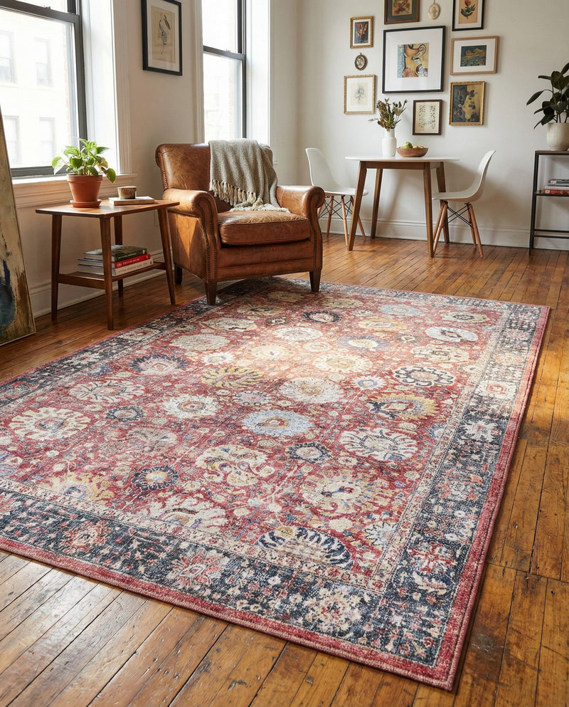 Heritage Elegance Collection Area Rug -  Gatchina Rectangle Vintage Red  lifestyle 7