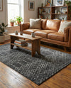 Marrakesh Lattice Collection Area Rug - Casablanca (Charcoal Gray) Rectangle Charcoal Gray  lifestyle 9